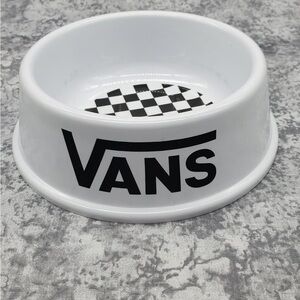 Vans White Pet Bowl with Black Checkered Design